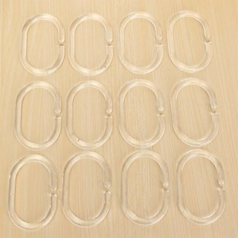 2PCS Plastic C-Type Shower Curtain Hook Hanger Ring: Convenient Loop Clip Glide for Bath Drape - Replacement Bathroom Accessories for Easy Use.