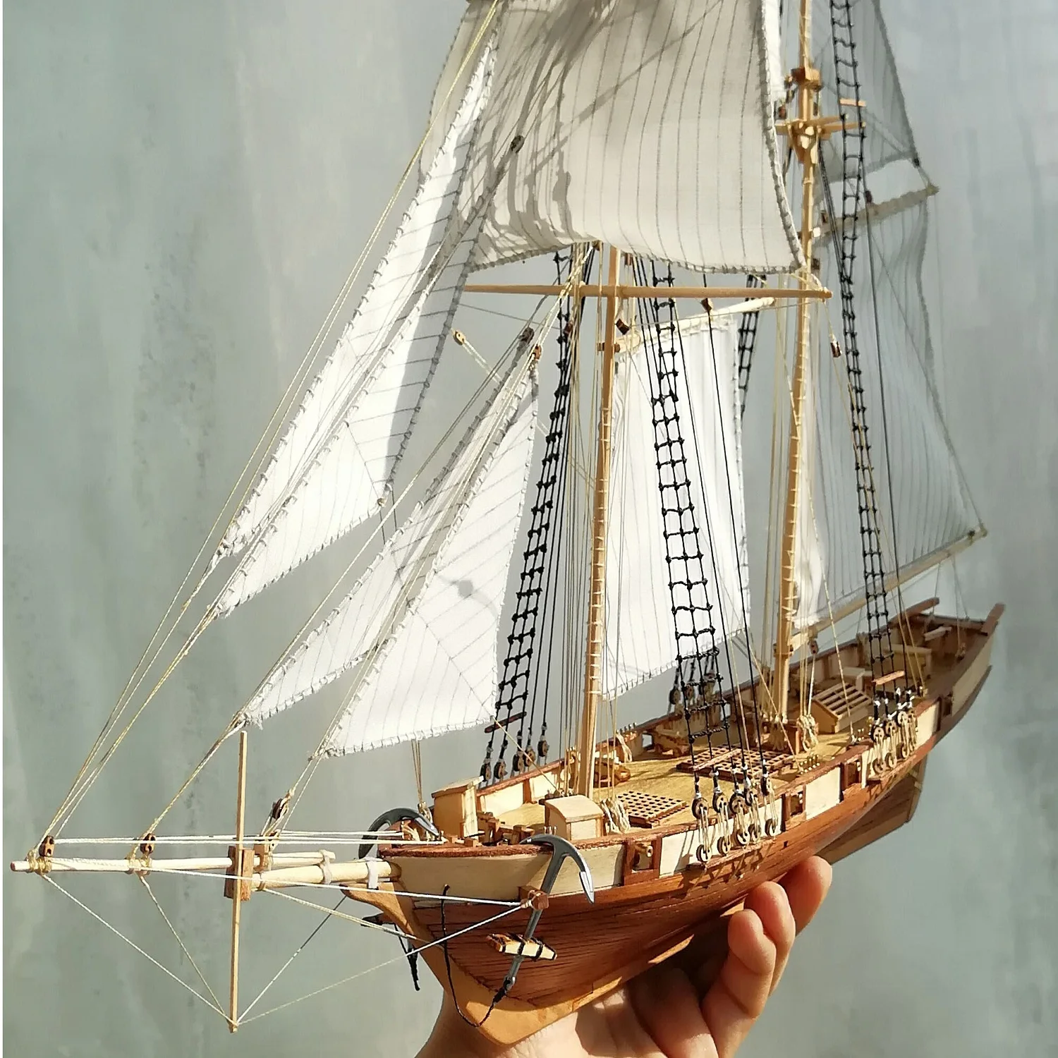 Latest Edition: 1/96 Scale Classics Ancient Ship Wooden Model Building Kits - Harvey 1847 Wooden Sailboat DIY for Home Decorations"